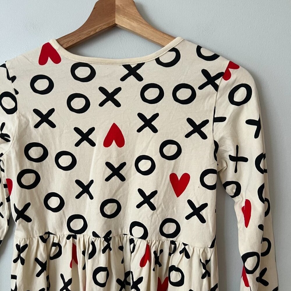 Hanna Andersson XO Valentine's Day Long Sleeve Cotton Dress Girl's Size 12 - Picture 8 of 8